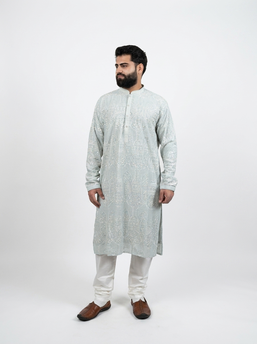 Light-Grey-Embroidery-Kurta-set