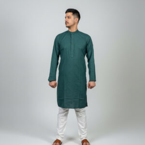 Plain Dark Green Kurta Set