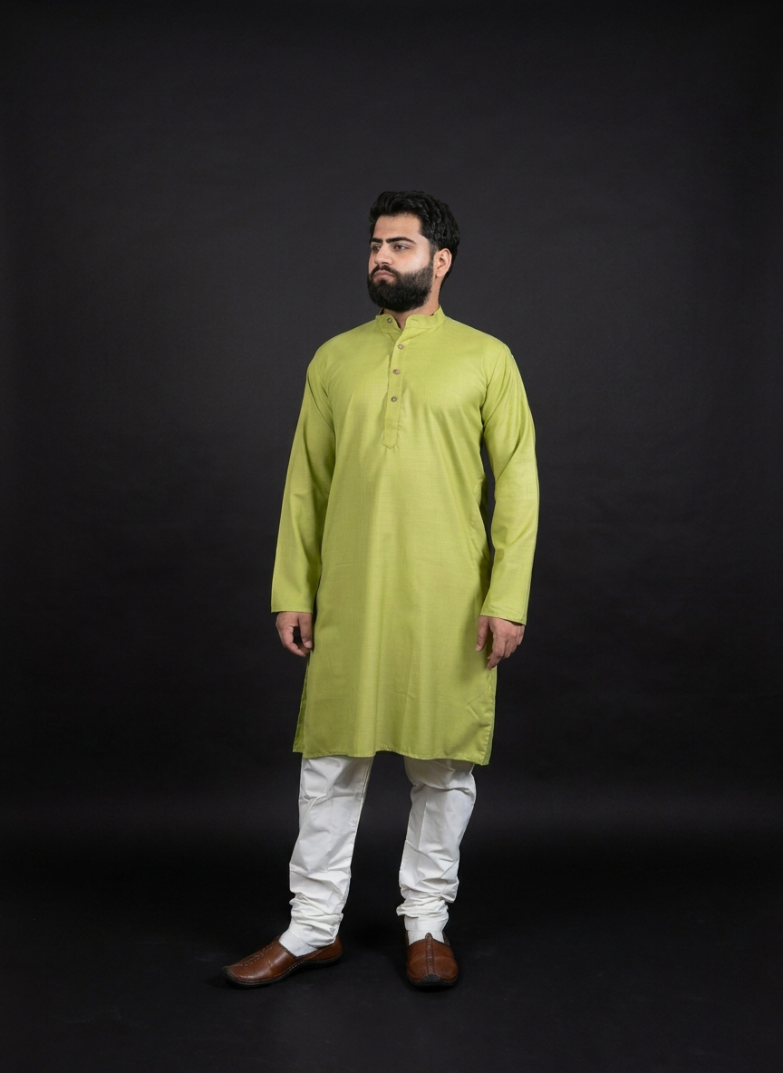 Plain-Light-Green-Kurta-Set