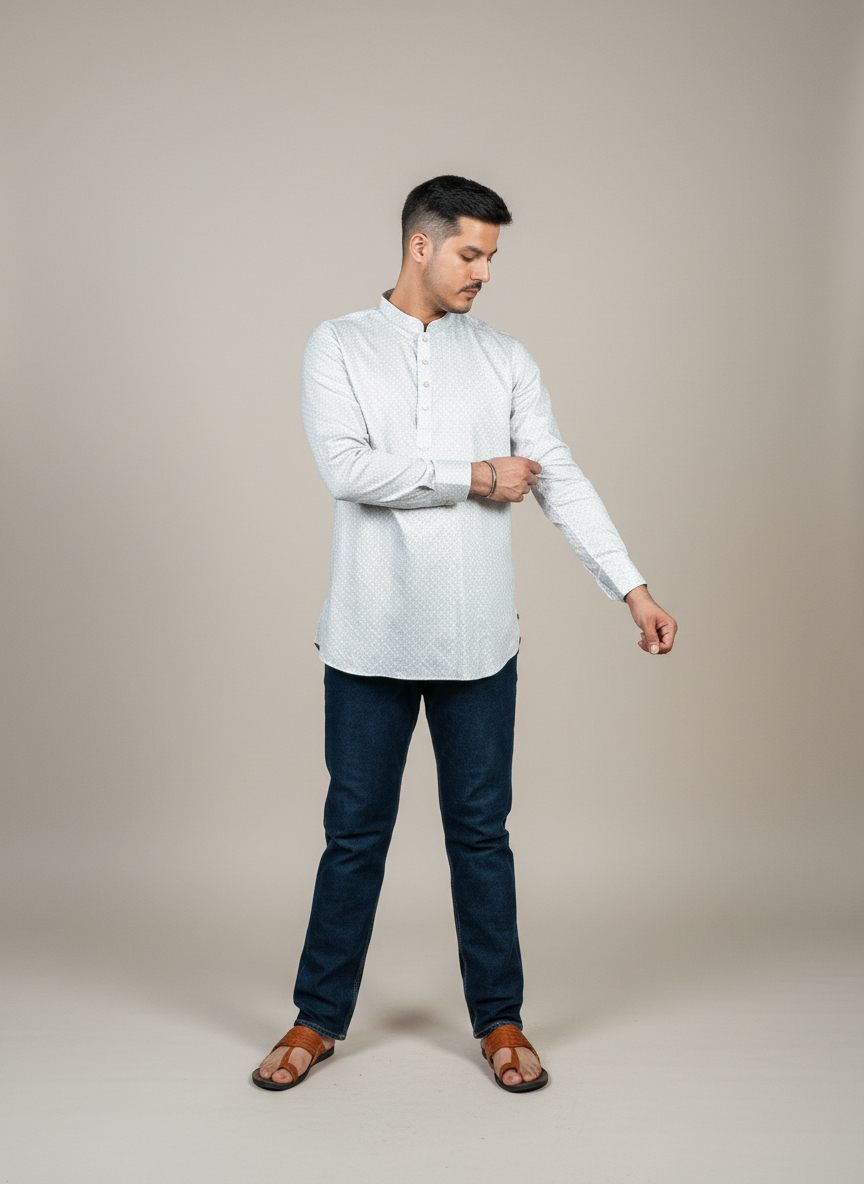 Short-Kurta---Grey