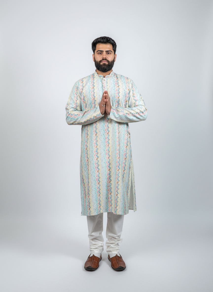 Soft-Pastel-Print-Kurta-Set-Light-Blue