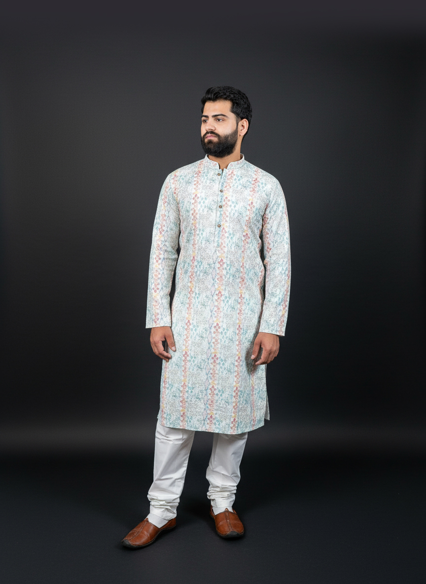 Soft-Pastel-White-Print-Kurta-Set