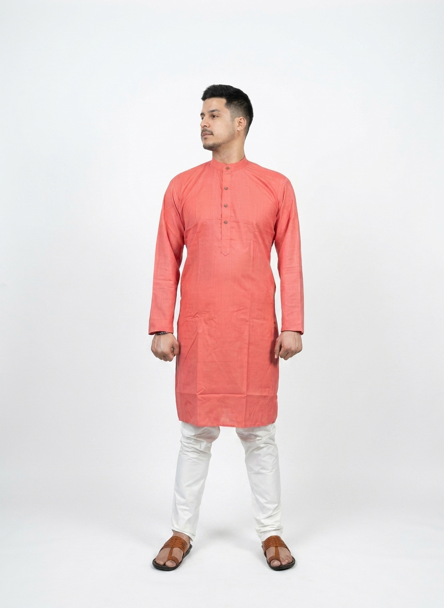 plain-red-kurta